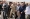 غوتيريش وقائد الجيش الثاني المصري محمد ربيع ومحافظ شمال سيناء محمد شوشة في مطار العريش (رويترز)