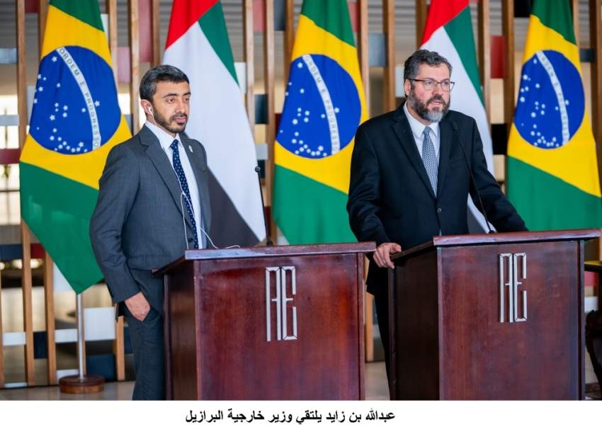 عبدالله بن زايد يبحث والرئيس البرازيلي تعزيز التعاون والمستجدات الدولية