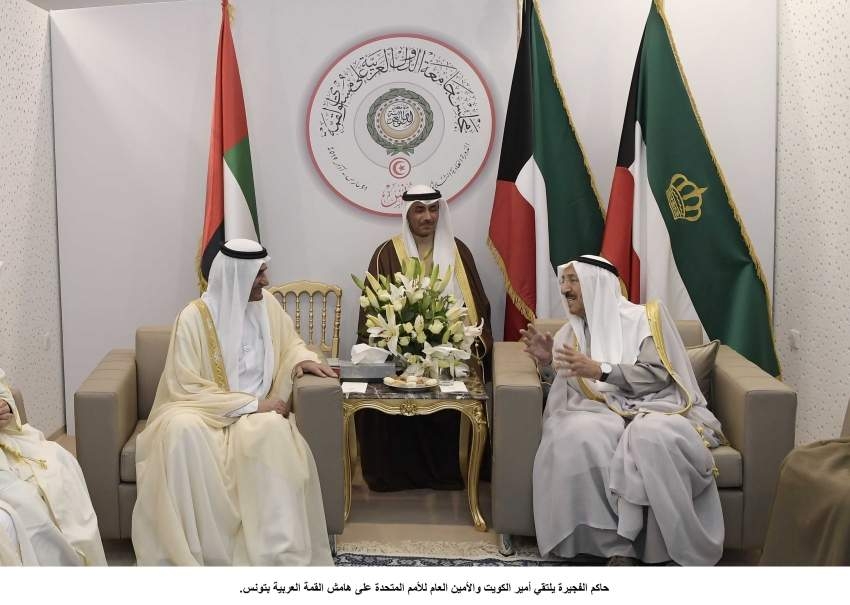 حاكم الفجيرة يلتقي أمير الكويت والأمين العام للأمم المتحدة