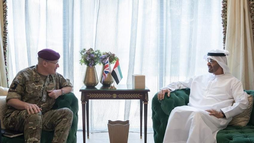 محمد بن زايد يستقبل كبير مستشاري وزارة الدفاع البريطانية للشرق الأوسط
