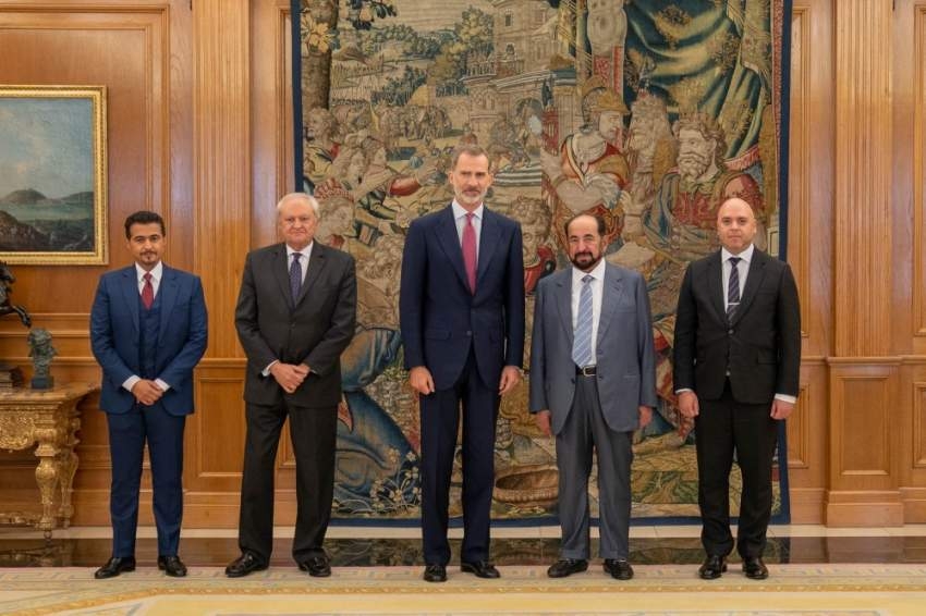 ملك إسبانيا يستقبل حاكم الشارقة في قصر زارزويلا بمدريد