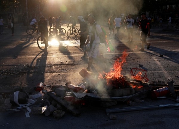 احتجاجات ضد حكومة تشيلي في سانتياغو
