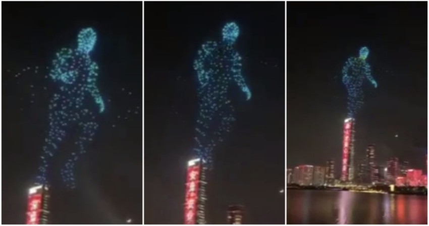 بالفيديو .. "درونز" تُشكل رجلاً يركض فوق ناطحة سحاب صينية