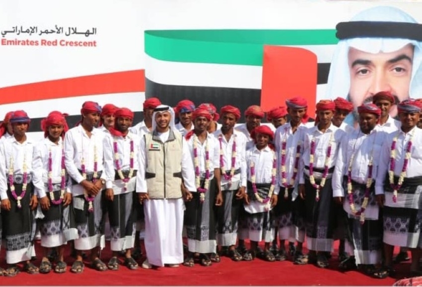 بتوجيهات محمد بن زايد.. الهلال الأحمر تنظم العرس الجماعي الـ20 في اليمن