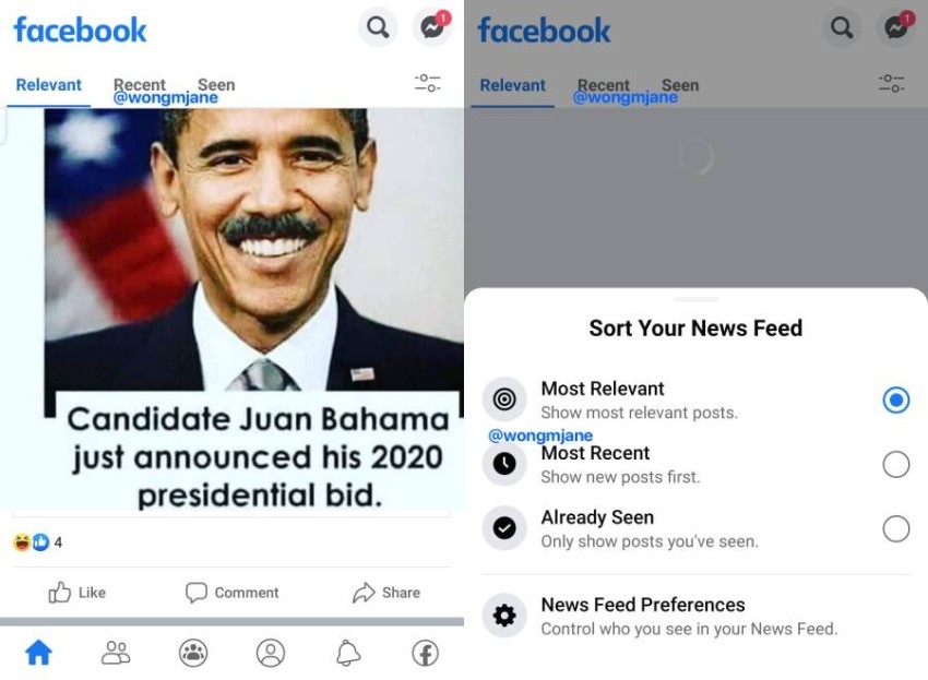 فيسبوك تختبر علامات تبويب جديدة لترتيب المنشورات