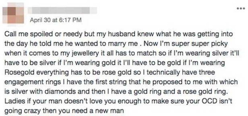 امرأة تطلب من زوجها شراء 3 خواتم خطوبة.. تعرف على السبب