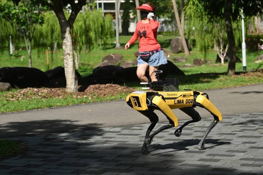 «روبوت كلب» يراقب المارة في متنزهات سنغافورة