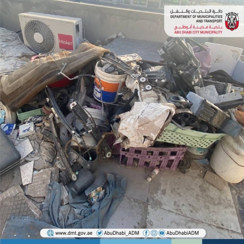 حملات تفتيش لأسطح مبانٍ ومركبات مهملة في «صناعية أبوظبي»