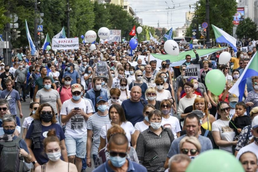المظاهرات المناهضة للحكومة بشرق روسيا تدخل أسبوعها الخامس