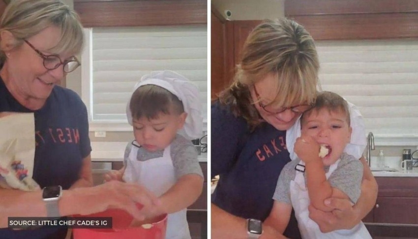 بالفيديو.. مشاغبات طفل في المطبخ تحوله لنجم سوشيال ميديا