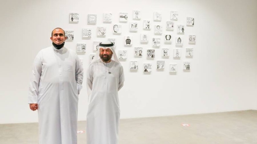 عبدالله لطفي.. صاحب همة يزين «دبي المالي» بـ116 لوحة إبداعية
