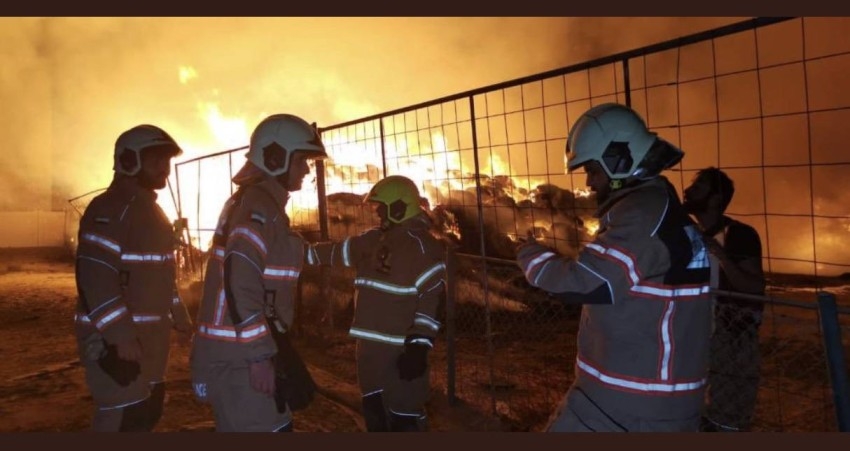 لا إصابات في حريق سوق المواشي بالقصيص
