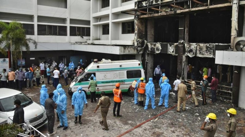 بسبب حريق في مستشفى هندي.. مقتل 5 مرضى بكوفيد-19