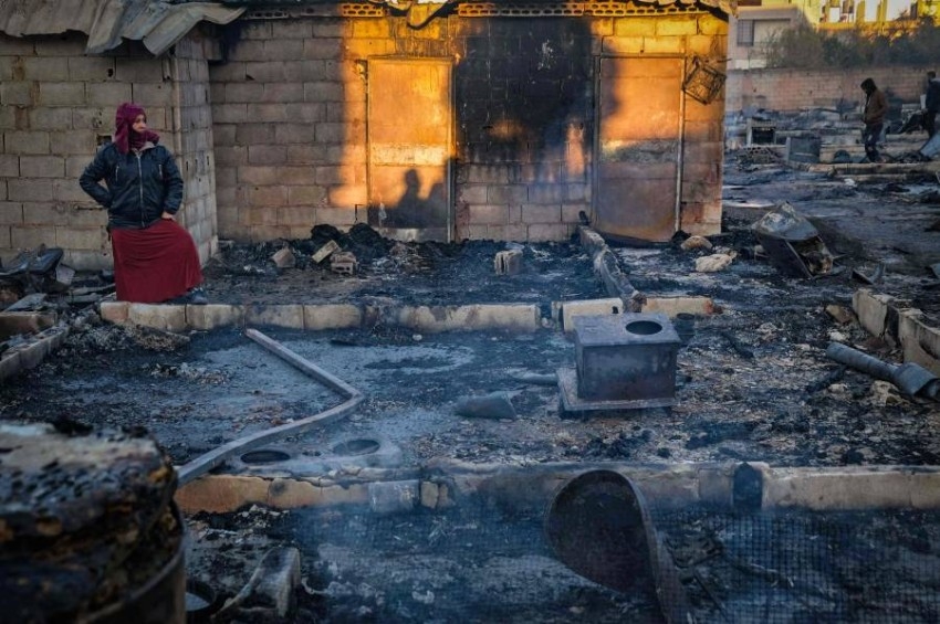 المنظمة العربية تدين إحراق مخيم لاجئين سوريين في لبنان
