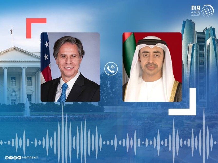 عبدالله بن زايد ووزير الخارجية الأمريكي يبحثان العلاقات الاستراتيجية وقضايا المنطقة