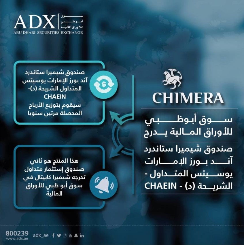«أبوظبي للأوراق المالية» يدرج صندوق «شيميرا ستاندرد آند بورز الإمارات»