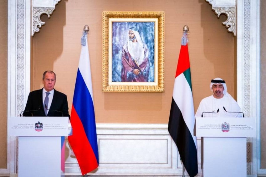 عبدالله بن زايد في مؤتمر مع لافروف: العلاقات الإماراتية الروسية متطورة ومستدامة
