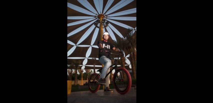 عبدالله الحوسني يبحث عن رفع الأدرينالين بمغامرات الدراجة الهوائية