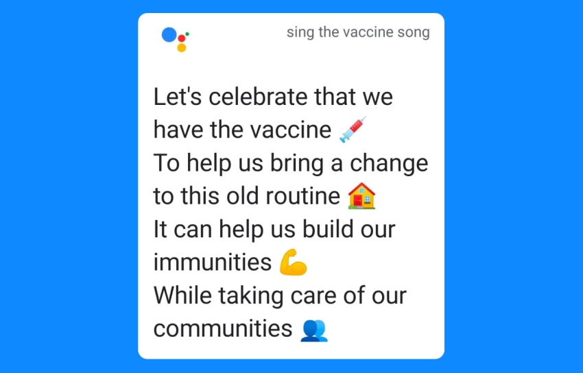 غوغل تطلق أغنية اللقاح عبر مساعدها الصوتي