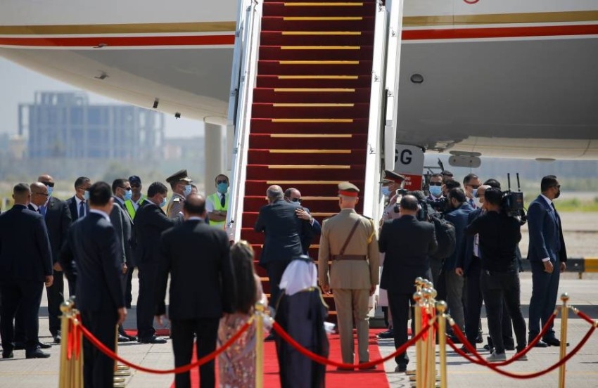 الرئيس المصري يصل إلى بغداد للمشاركة في القمة العراقية المصرية 
الأردنية
