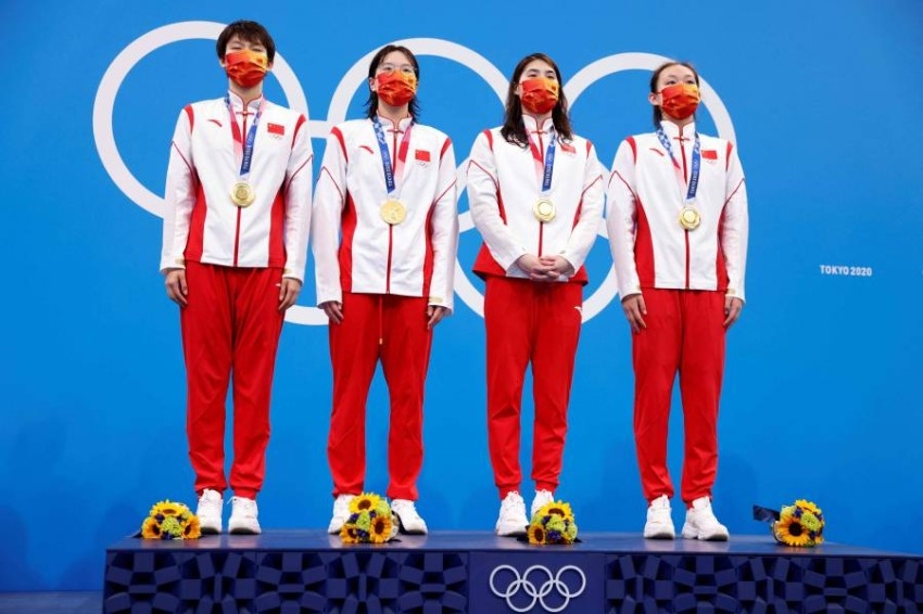 أولمبياد طوكيو-سباحة: سيدات الصين يحطمن الرقم العالمي ويحرزن ذهبية التتابع أربع مرات 200 م حرة
