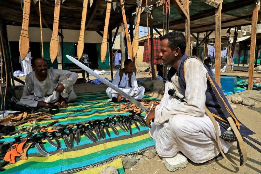 أحد أسواق الحرف التقليدية بمدينة بورتسودان التي تقع تقع شمال شرق السودان
