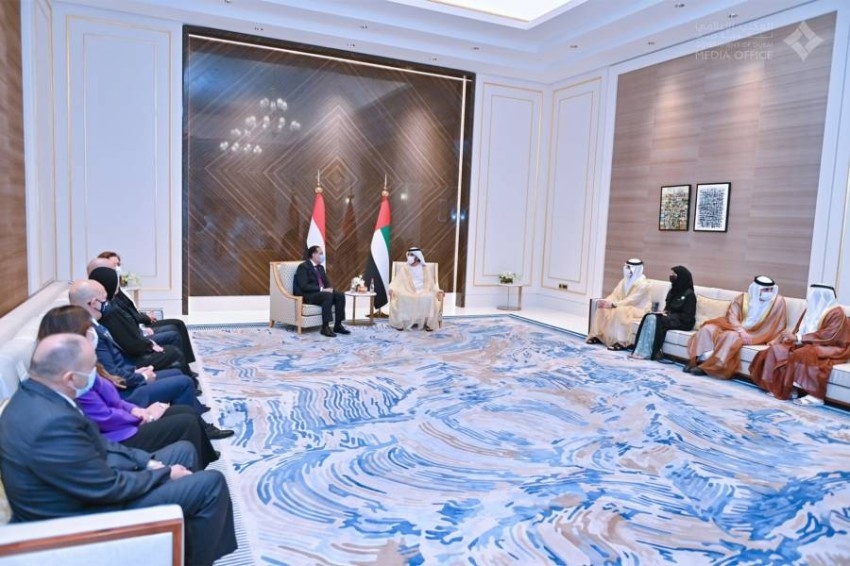 محمد بن راشد يستقبل رئيس الوزراء المصري في مقر «إكسبو 2020»
