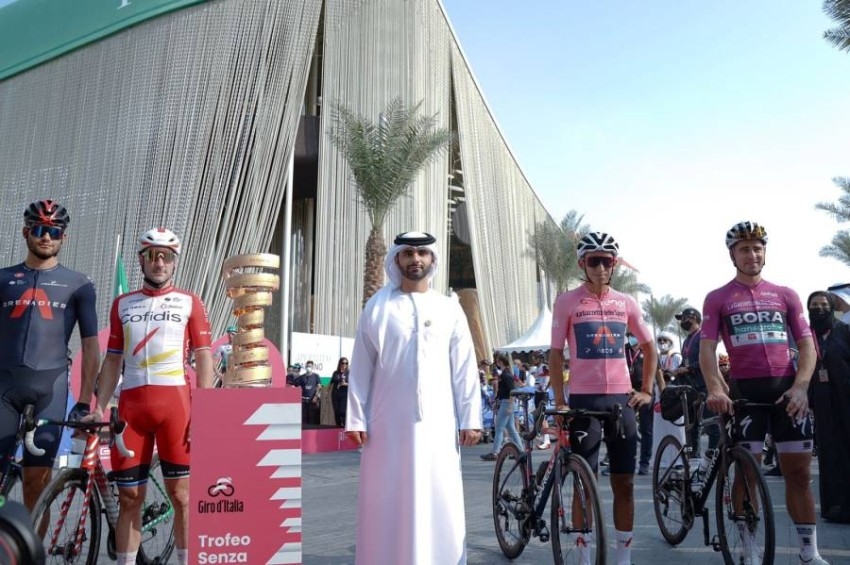 منصور بن محمد يرحب بنجوم العالم المشاركين بسباق «كرايتيريوم جيرو دي إيتاليا - دبي»