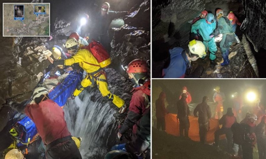 250 خبيراً لإنقاذ بريطاني سقط في كهف بعمق 275 متراً
