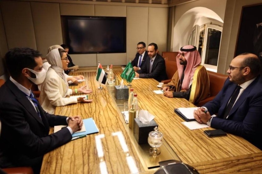نورة الكعبي تلتقي وزير الثقافة السعودي في باريس