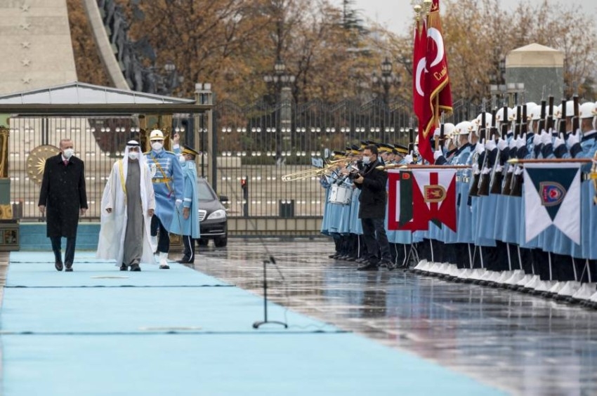 مراسم استقبال محمد بن زايد في تركيا