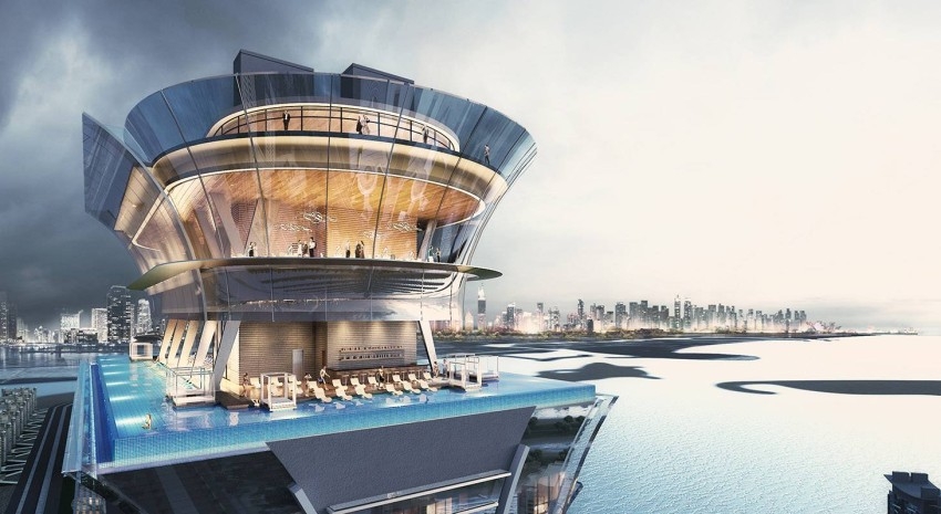 Aura Skypool.. السباحة في سماء دبي برؤية 360 درجة