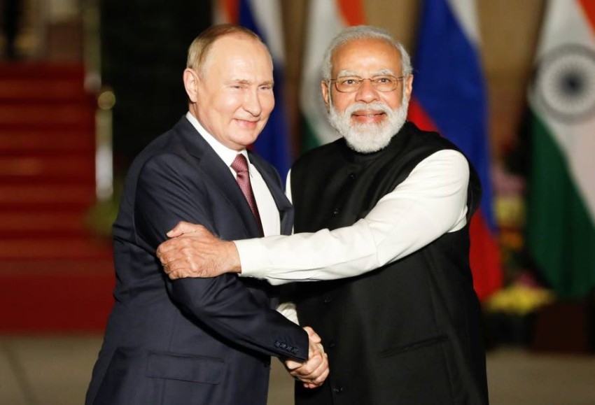 الهند وروسيا توقعان اتفاقات تجارية وصفقات أسلحة خلال زيارة بوتين