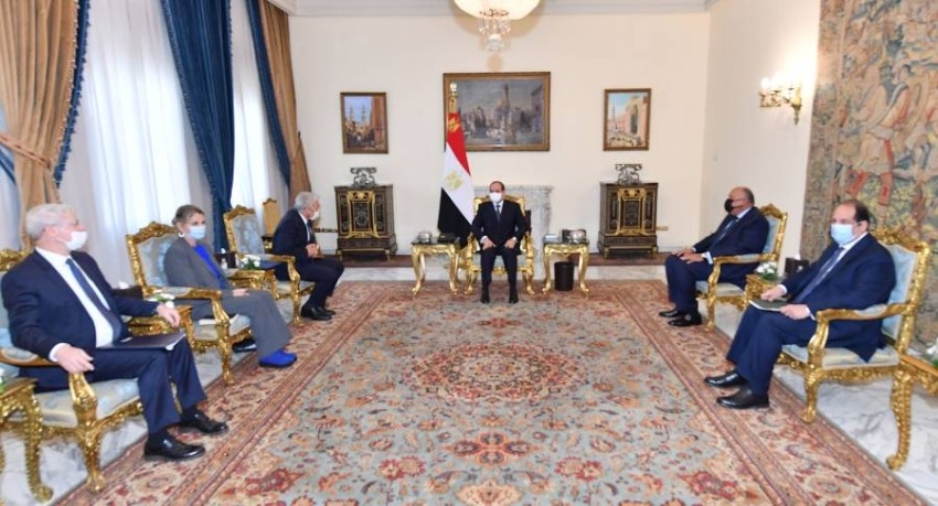 الرئيس المصري يستقبل وزير خارجية إسرائيل