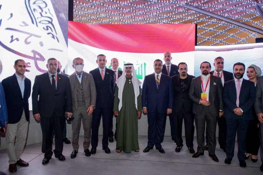 نهيان بن مبارك يشهد احتفال العراق بيومه الوطني في إكسبو 2020