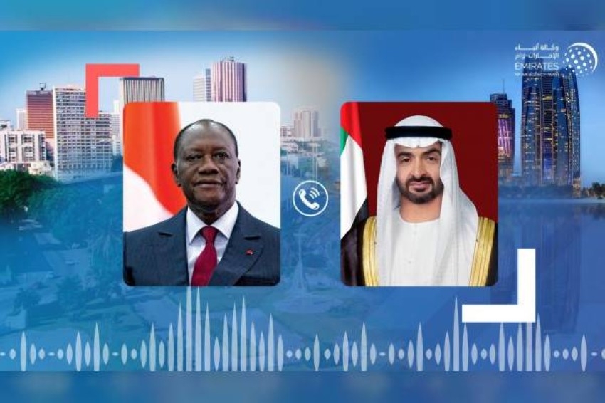 محمد بن زايد يتلقى اتصالاً هاتفياً من رئيس ساحل العاج أدان خلاله اعتداءات الحوثي