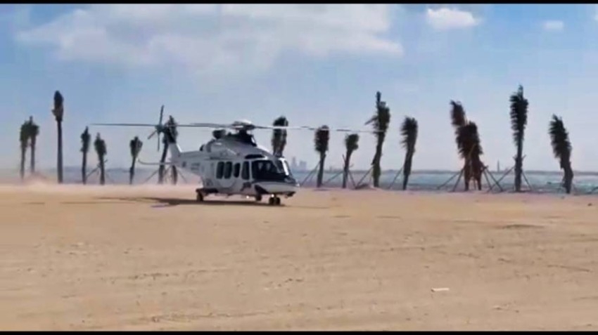الجناح الجوي بشرطة دبي ينقل مريضة حال اضطراب البحر دون الوصول إليها