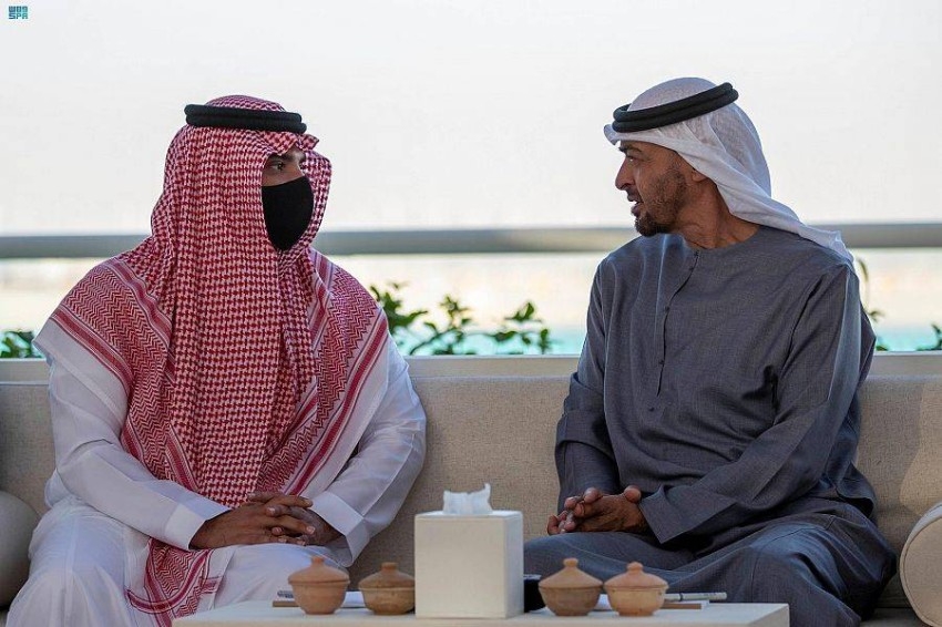 محمد بن زايد يستقبل وزير الداخلية السعودي