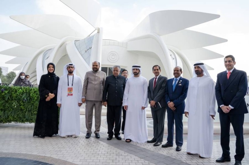 حمدان بن محمد يلتقي رئيس حكومة كيرلا في جناح الإمارات بإكسبو