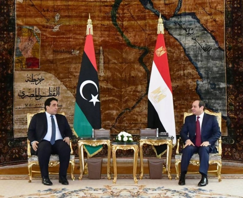 السيسي يستقبل المنفي: ضرورة الحفاظ على وحدة ليبيا