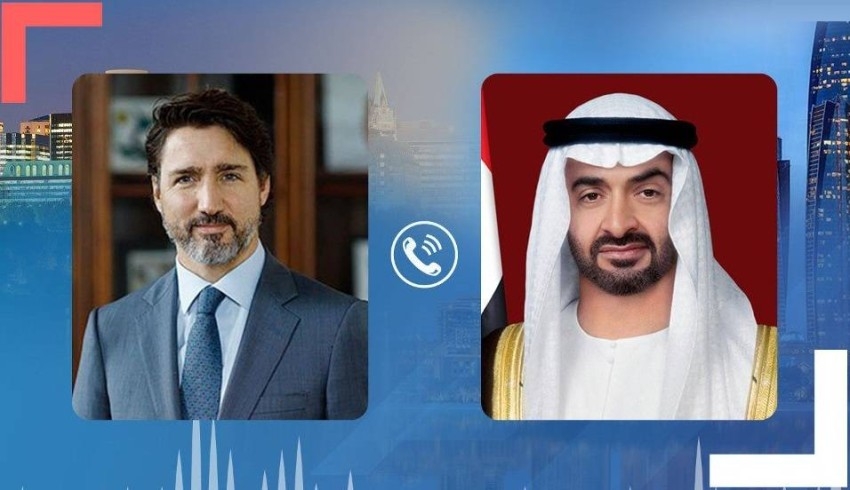 محمد بن زايد يتلقى اتصالاً هاتفياً من رئيس وزراء كندا