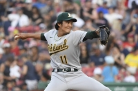 Reliever Shintaro Fujinami was traded from the A's to the Orioles on Wednesday. | USA TODAY / VIA REUTERS