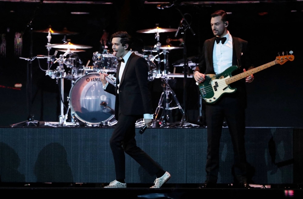 The 1975 perform at the Brit Awards at the O2 Arena in London in 2019