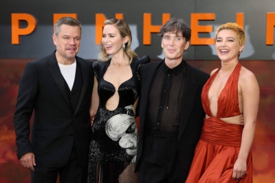 Contrary to some news reports, the movie "Oppenheimer," starring (left to right) Matt Damon, Emily Blunt, Cillian Murphy and Florence Pugh, has not been banned in Japan.