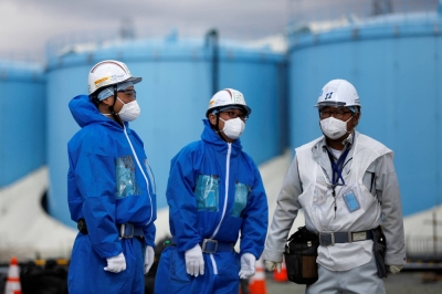 Storage tanks for radioactive water at Tokyo Electric Power Co's tsunami-crippled Fukushima No. 1 nuclear power plant 