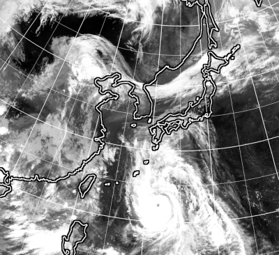 An image from weather satellite Himawari as of 11 a.m. Monday