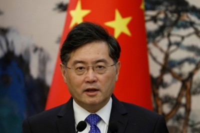 Then-Chinese Foreign Minister Qin Gang attends a news conference in Beijing on May 23.
