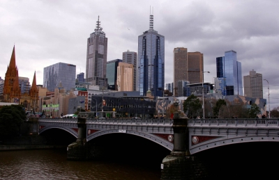 The central business district in Melbourne in 2016