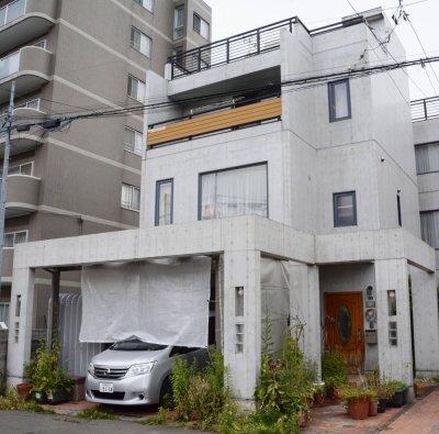 The home in Sapporo of a family arrested in late July on suspicion of mutilation and the abandonment of a corpse
