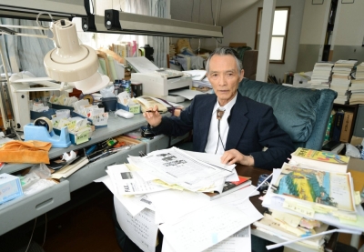 Seiichi Morimura at home in his study in April 2013